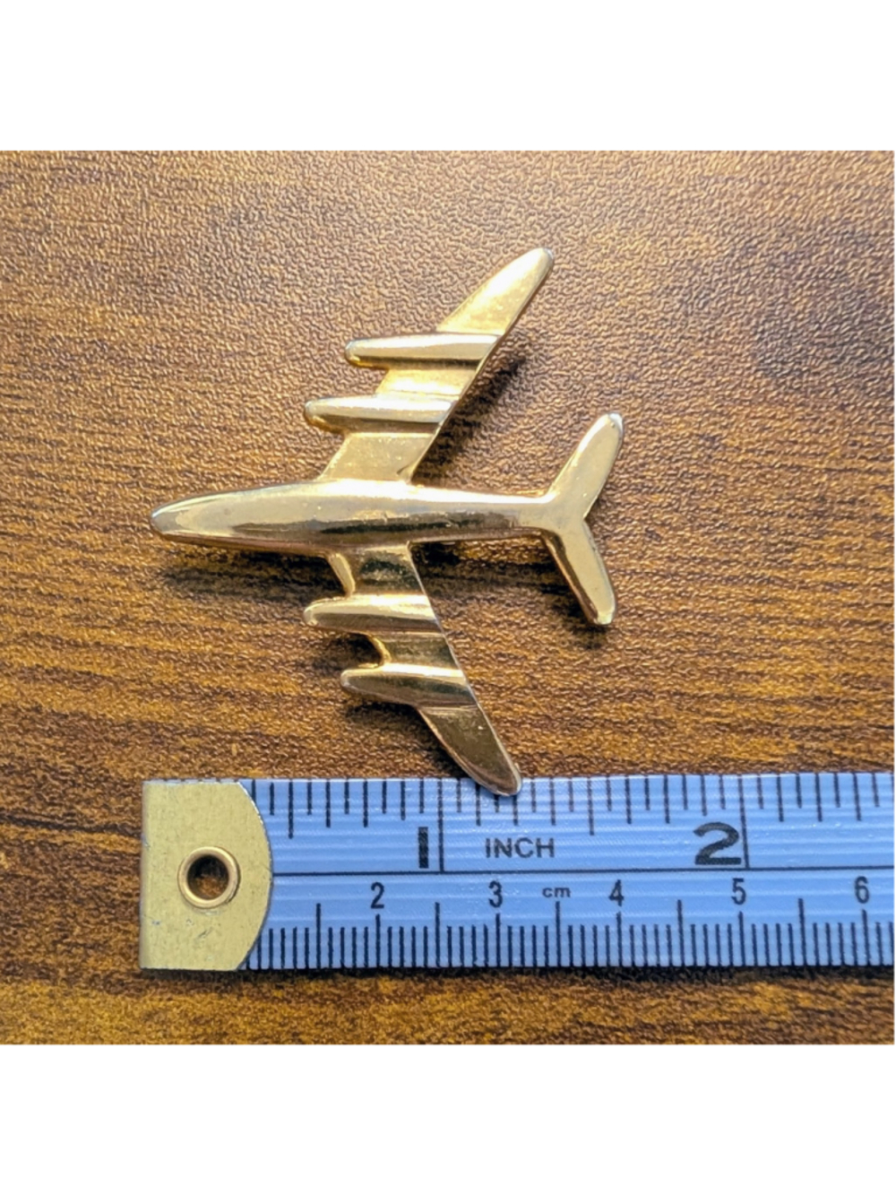 Vintage Gold Tone Airplane Brooch Jet Plane Aviation Enthusiast Pilot Travel Pin - Picture 5 of 6